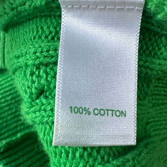 Lilly Pulitzer Cardigan Sweater Hoodie Womens Small Green Cable Knit 100% Cotton - Picture 7 of 10